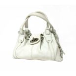 A Mulberry 'Agyness' white leather shoulder bag,