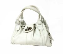 A Mulberry 'Agyness' white leather shoulder bag,