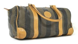 A Fendi brown canvas 'Pecan' Boston handbag,