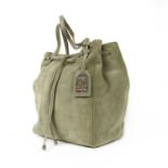 A Ralph Lauren sage suede drawstring tote,