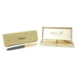 A Parker 51 rolled gold pen and pencil set,