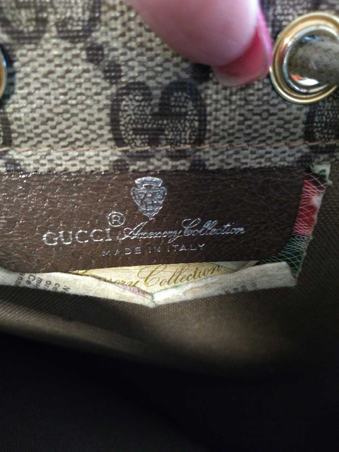 A Gucci Accessory Collection beige canvas drawstring pouch, - Image 6 of 7