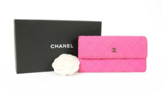 A Chanel pink Continental wallet