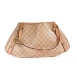 A Gucci pale pink coated canvas 'Abbey' hobo diagonal line shoulder bag,