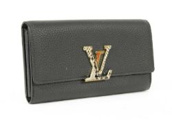 Louis Vuitton black leather 'Capucines' wallet,