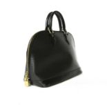 A Louis Vuitton black Epi leather Alma bag