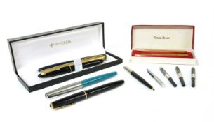 Three Parker fountain pens