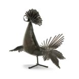 MICHEL ANASSE (NÉ EN 1934) - Coq en fer forgé soudé, circa 1965, patine noire, [...]