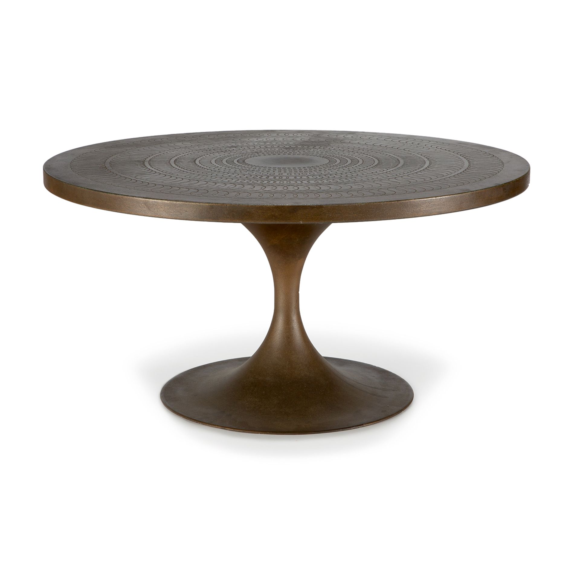 HEINZ LILIENTHAL (1927-2006) - Grande table basse circulaire, piétement diabolo en [...]