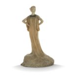 THÉODORE RIVIÈRE (1857-1912) - Sculpture, "Femme debout", en albâtre teinté [...]