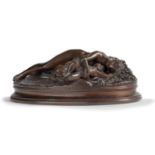 GUSTAVE DORÉ (1832-1883) - MÈRE ET ENFANT ENDORMIS - Bronze de patine brune [...]