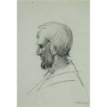 ODILON REDON (1840-1916) - HOMME DE PROFIL - Fusain et sanguine sur papier teinté [...]