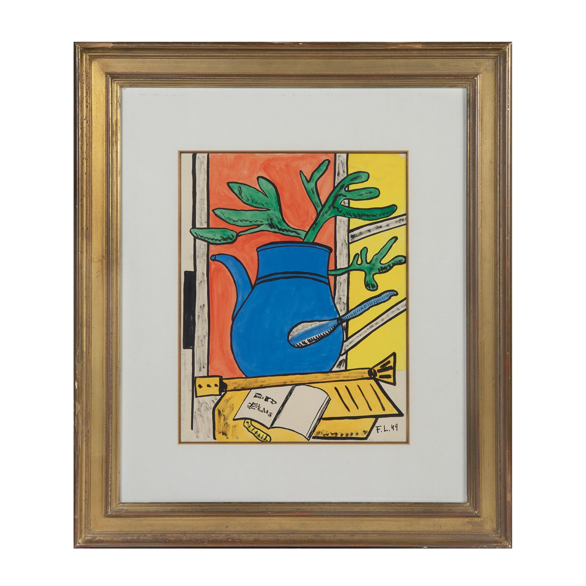 FERNAND LÉGER (1881-1955) - COMPOSITION AU POT BLEU, 1949 - Gouache et encre sur [...] - Bild 2 aus 4