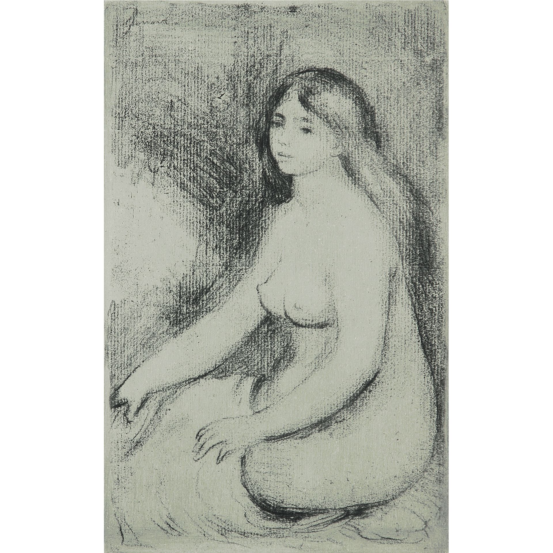 PIERRE-AUGUSTE RENOIR (1841-1919) - BAIGNEUSE ASSISE (DELTEIL 11), - VERS 1895 - [...]