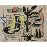 FERNAND LÉGER (1881-1955) - UNE CHAISE ET UN POT DE FLEURS, 1951 - Gouache et [...]