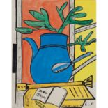 FERNAND LÉGER (1881-1955) - COMPOSITION AU POT BLEU, 1949 - Gouache et encre sur [...]