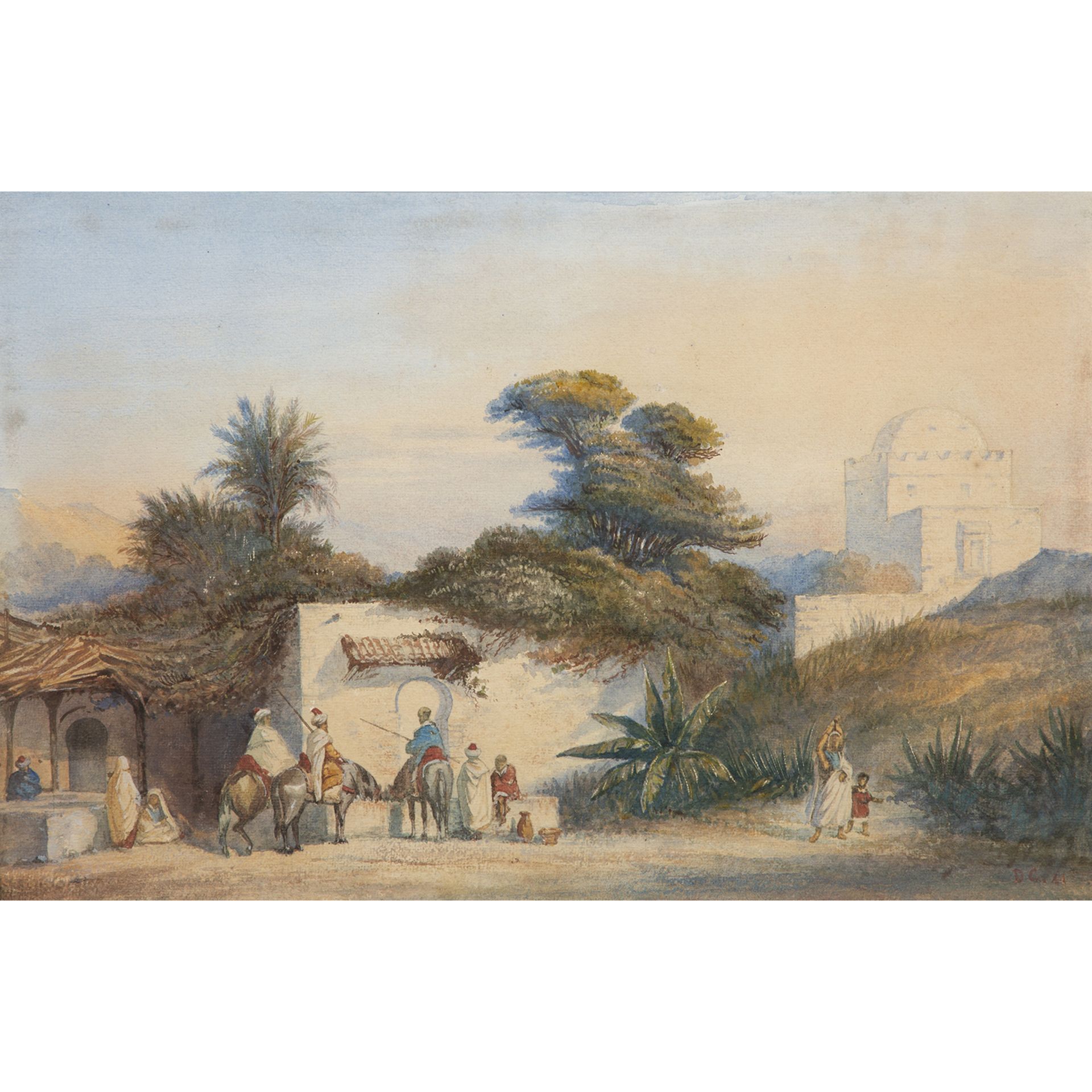 ALEXANDRE GABRIEL DECAMPS dans le goût (1803 – 1860) - HALTE DES CAVALIERS À LA [...]