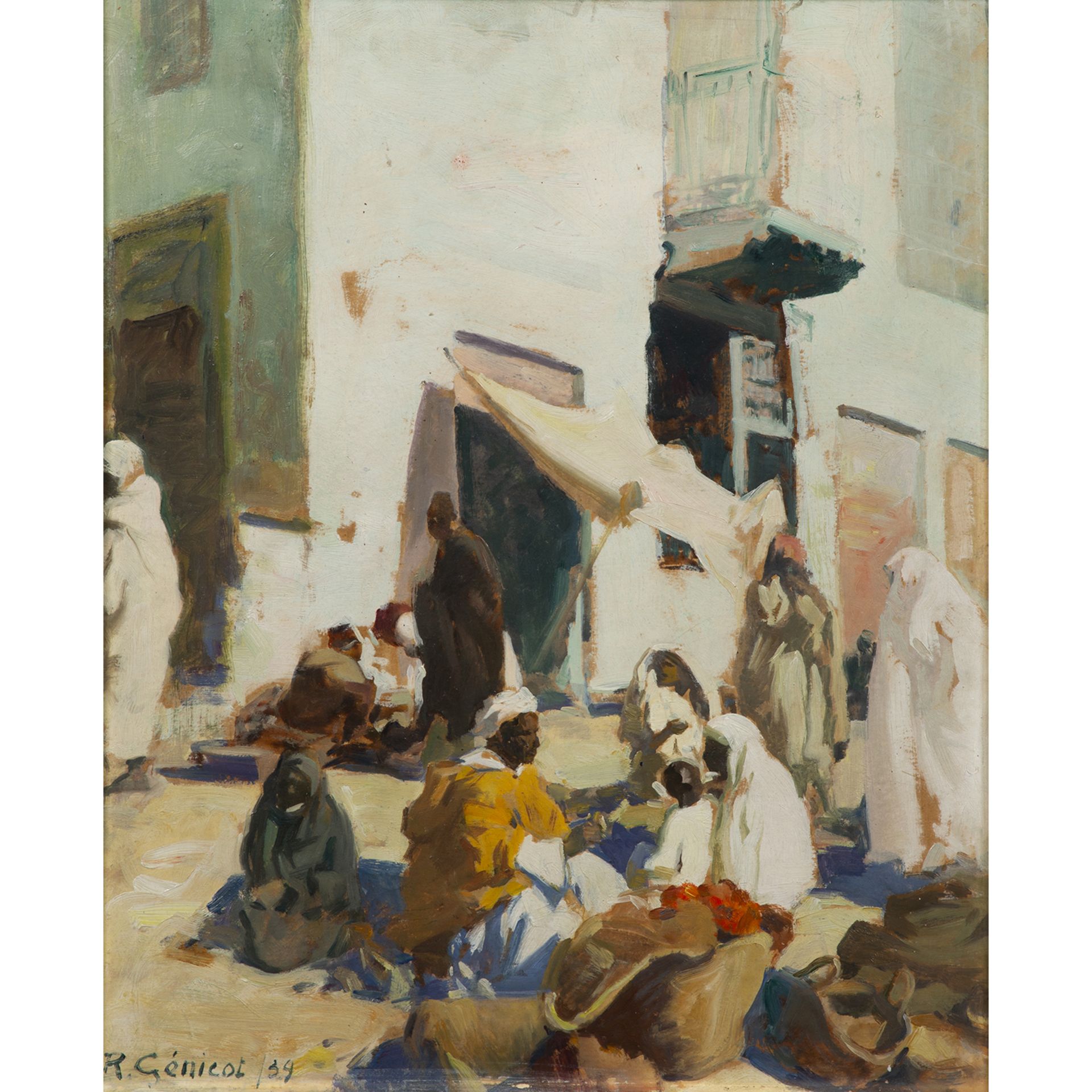 ROBERT-ALBERT GÉNICOT (1890-1981) - MARCHÉ À FEZ (MELLAH) - MARKET PLACE IN FEZ [...]