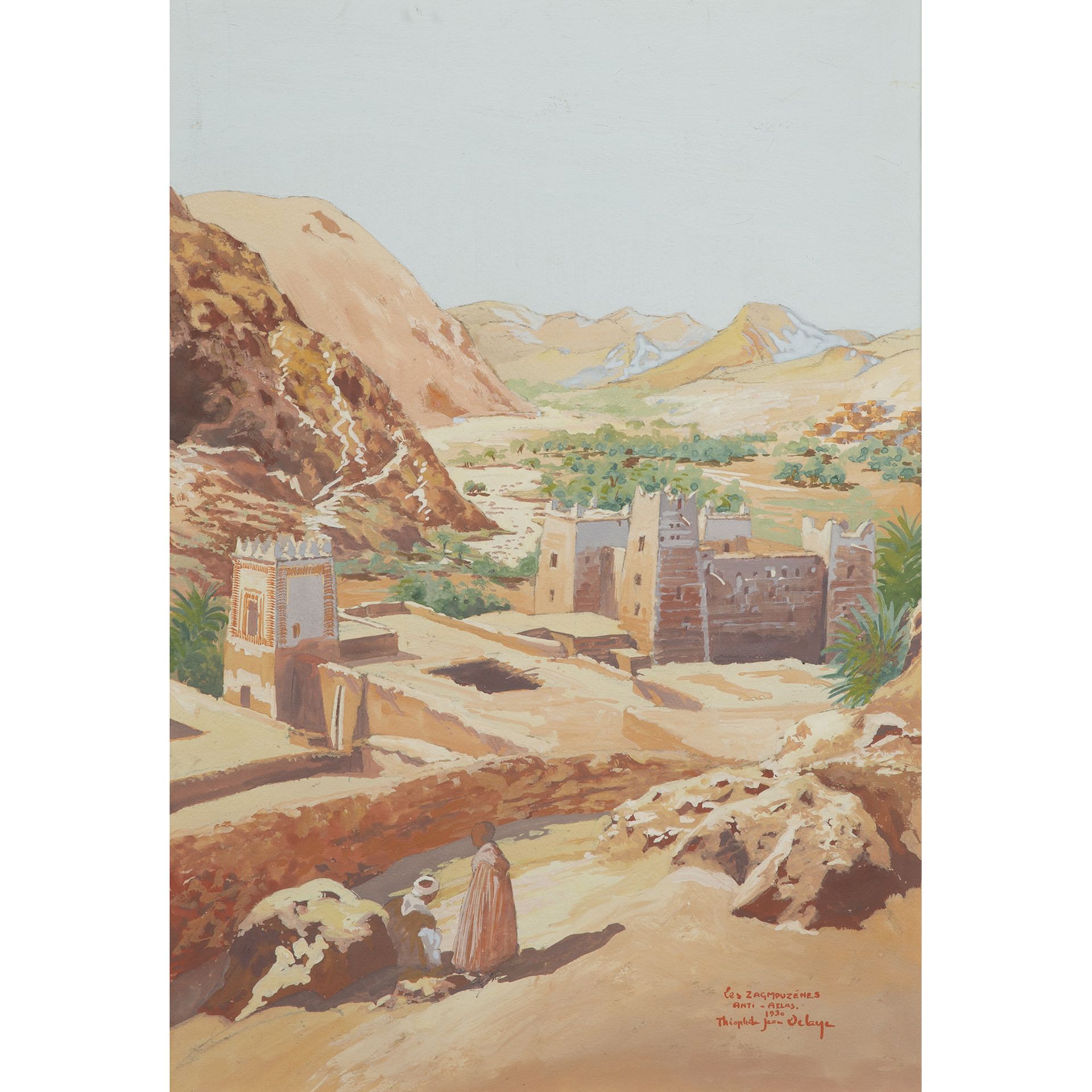 THÉOPHILE JEAN DELAYE (1896-1970) - "LES ZAGMOUZÈNES, ANTI-ATLAS, 1930" - Gouache [...]