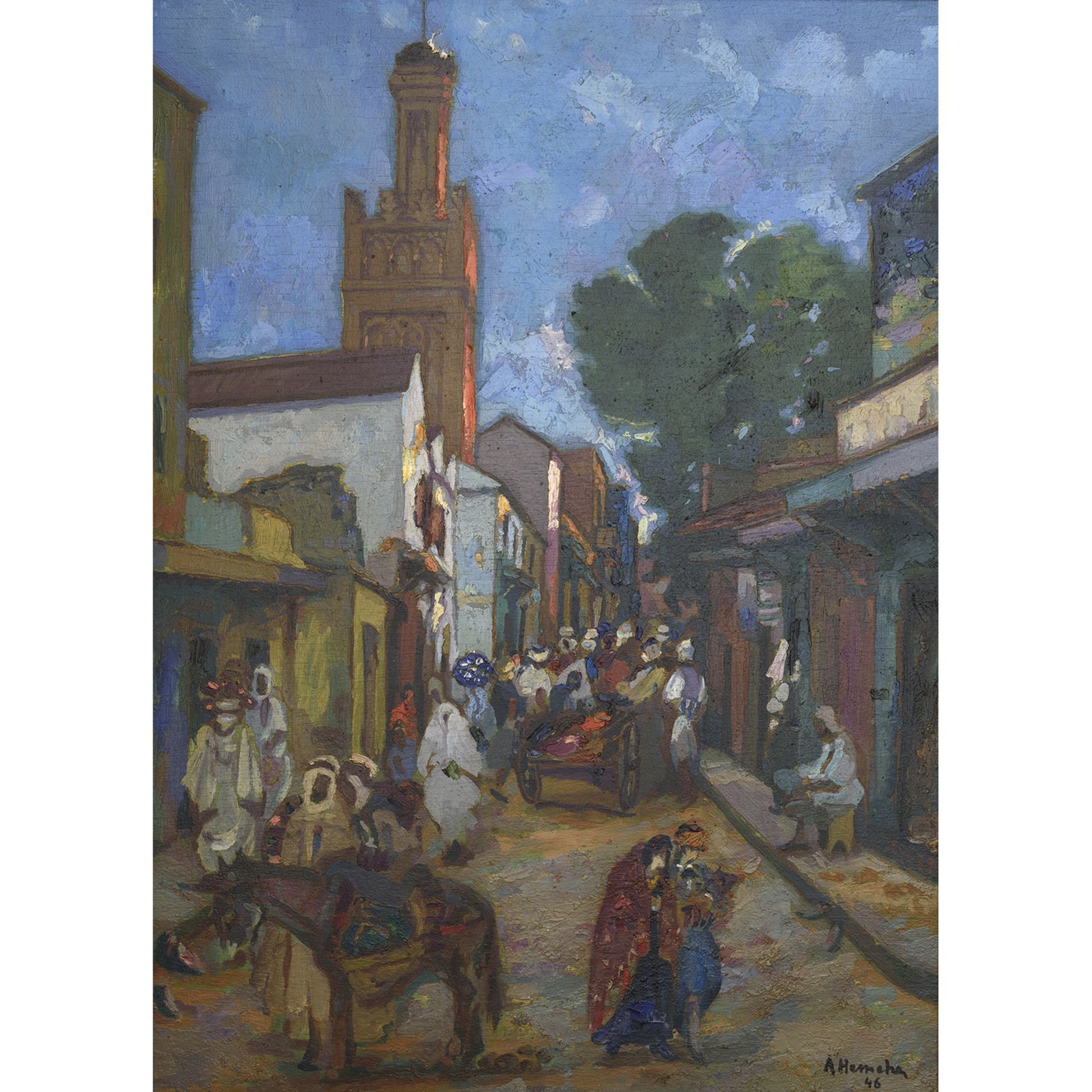 ABDELHALIM HEMCHE (1906-1979) - "RUE DE MASCARA À TLEMCEN, ALGÉRIE" - MASCARA [...]