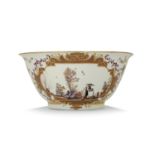 MEISSEN, BOL, VERS 1725-1728 - en porcelaine à décor polychrome de Chinois sur [...]