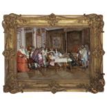 TABLEAU, LE SOUPER DU ROI, PAR A. Bornay, 19 (09 ?) - en porcelaine de forme [...]