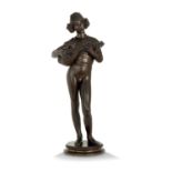 PAUL DUBOIS (1829-1905) - Le chanteur florentin - Épreuve en bronze à patine [...]