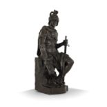 PAUL DUBOIS (1829-1905) - LE COURAGE MILITAIRE - Bronze à patine brune - Signé [...]