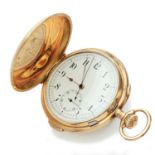 ANONYME - VERS 1900 - Montre de poche savonette en or rose 18K avec chronographe [...]