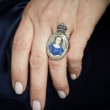 Louisa COCBURN ANNEES 1830 - MAGNIFIQUE BAGUE A PORTRAIT A COURONNE PRINCIERE - [...]