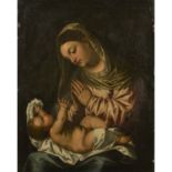 Attribué à Hans ROTTENHAMMER - (1564-1625) - Vierge en adoration de l’enfant [...]
