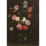 Dans le gout de Jan I van KESSEL - Bouquet de fleurs dans un vase sur un entablement [...]