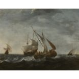 Hendrick Jacobsz DUBBELS (Amsterdam 1621-1707) - Marine - Toile - Cadre en bois [...]