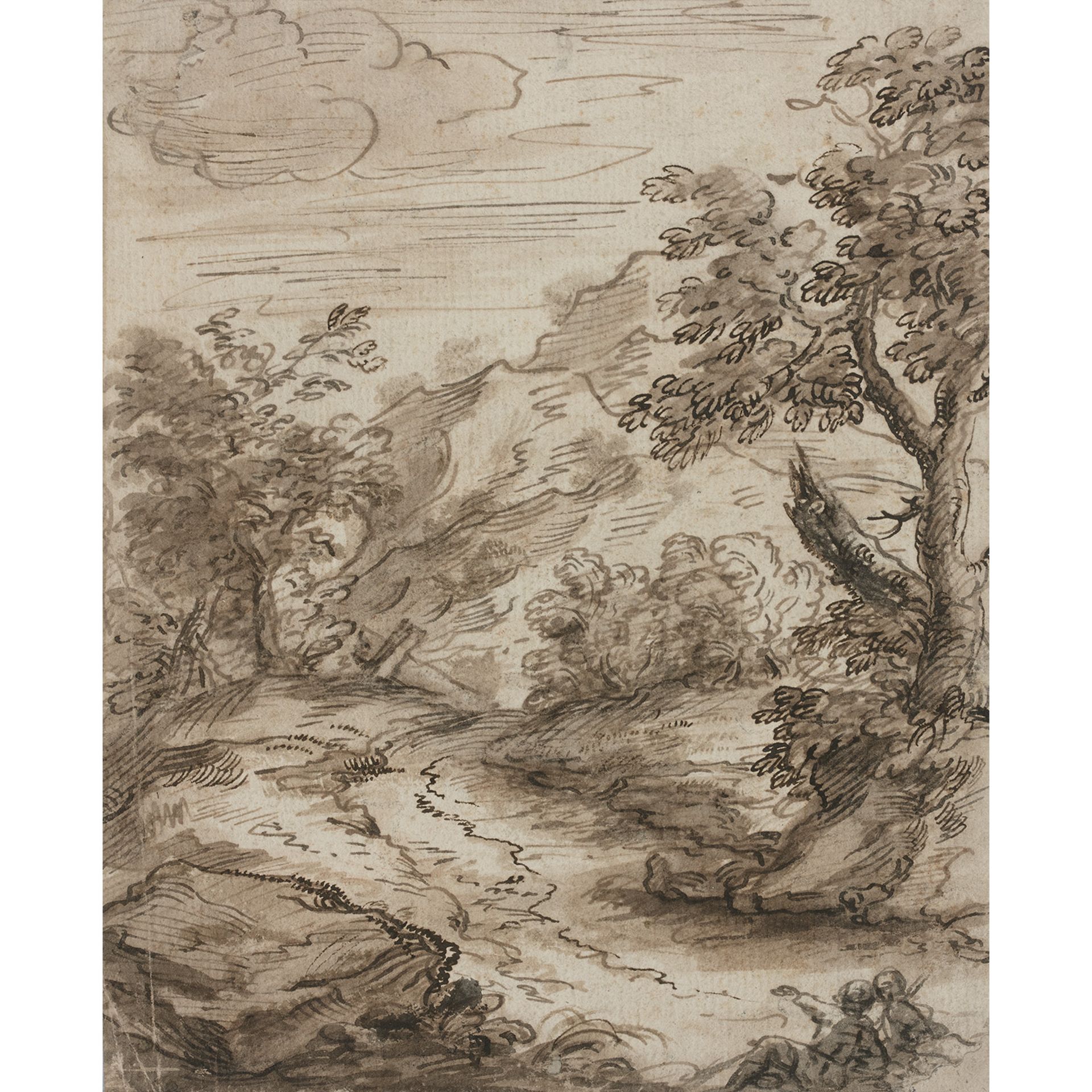 Attribué à Anthonie Waterloo - (vers 1610–1690) - Couple dans un paysage de [...]