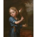 ATTRIBUé À GODFRIED SCHALCKEN - (1643-1706) - JEUNE ENFANT PORTANT UNE TORCHE - [...]