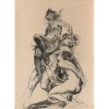 École allemande vers 1870 - L’enlèvement des filles de Leucippe - Crayon, plume [...]