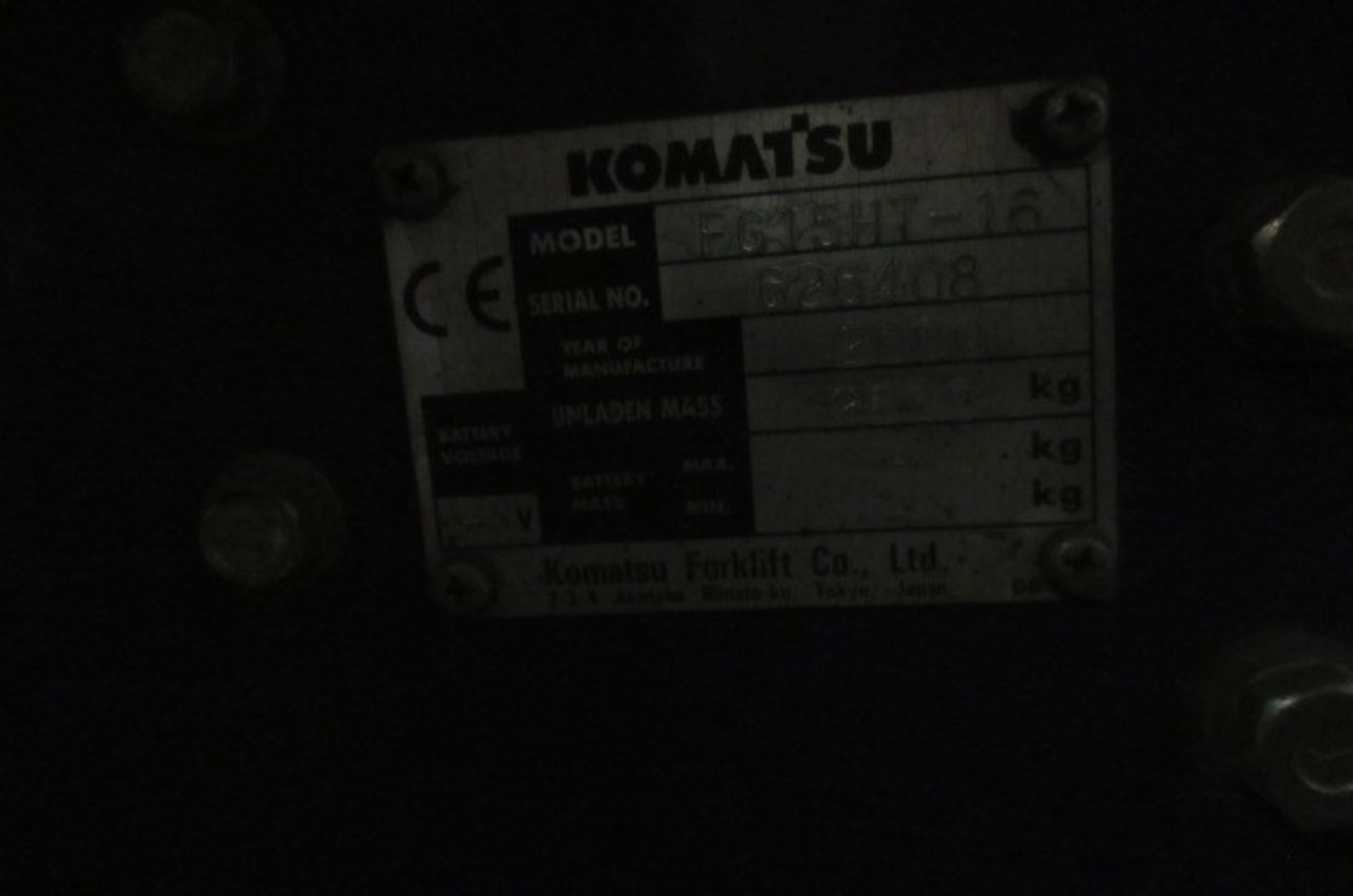 Komatsu FG15HT LPG Forklift Truck - Image 3 of 3