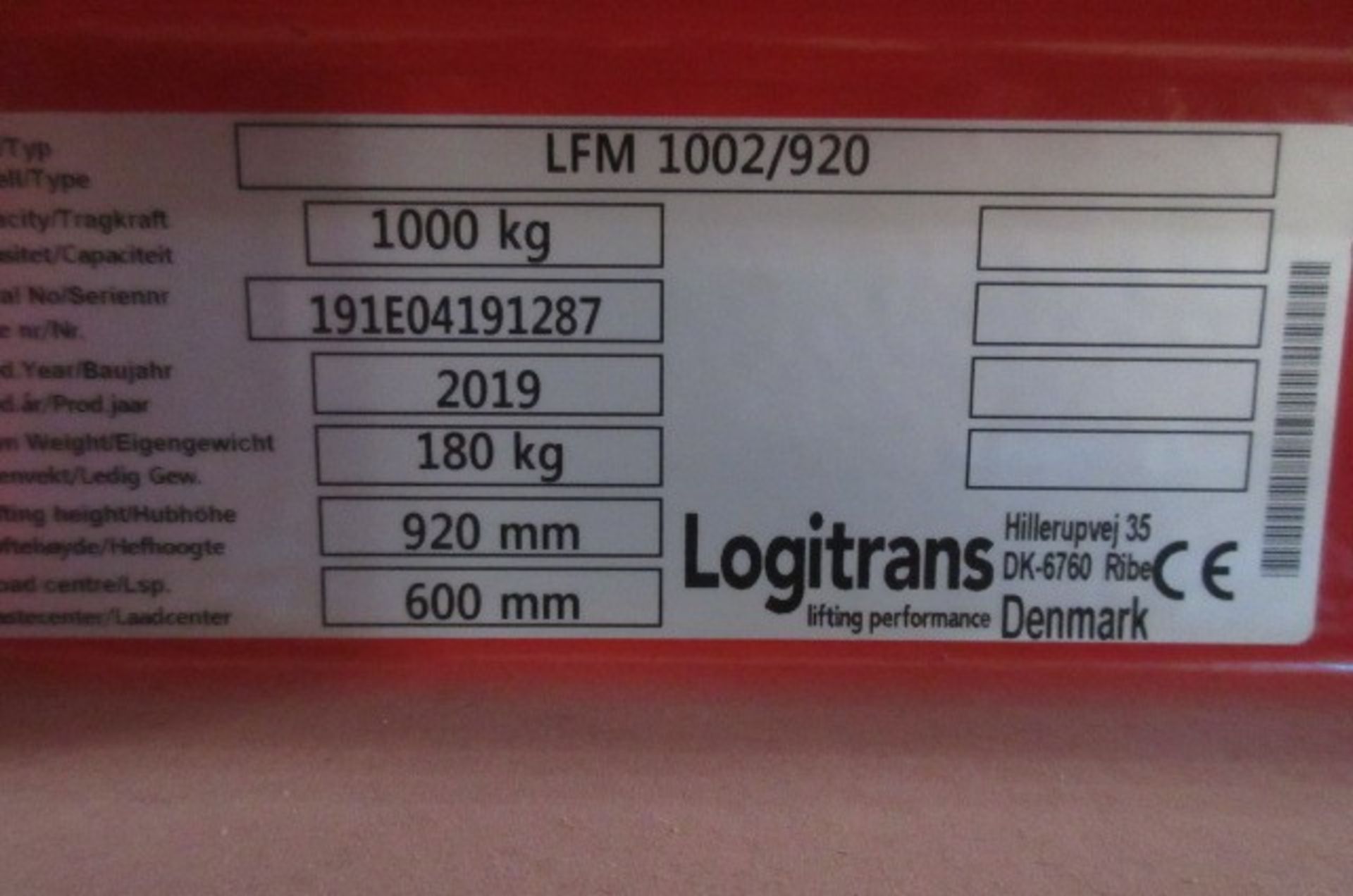 Logitrans LFM 1002/920 Pedestrian Barrel Lifter - Image 4 of 4