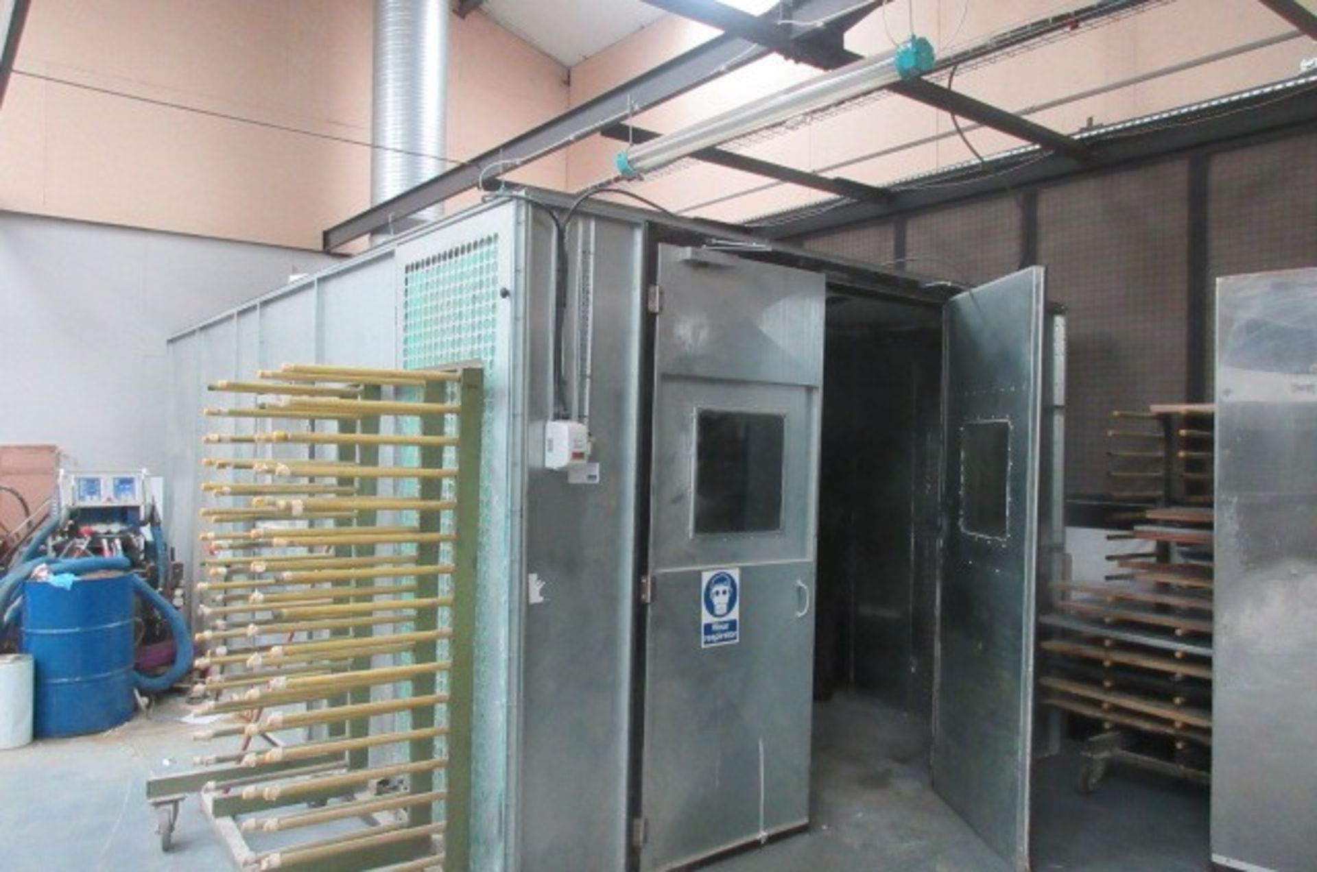 Galvanised dry back spray booth