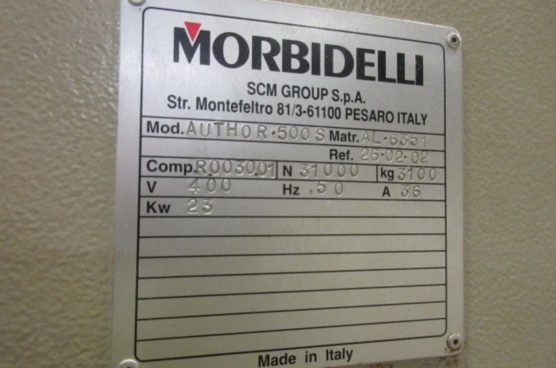 Morbidelli Author 500S 3 axis CNC machining centre (2002) - Image 8 of 9