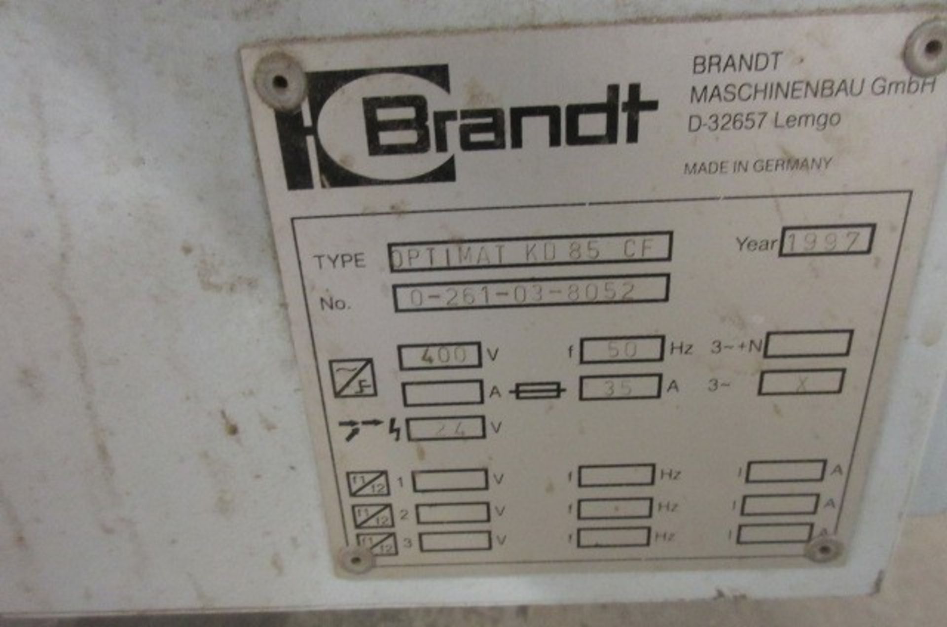 Brandt/Homag Optimat KD 85 CF single sided edge bander (1997) - Image 5 of 7