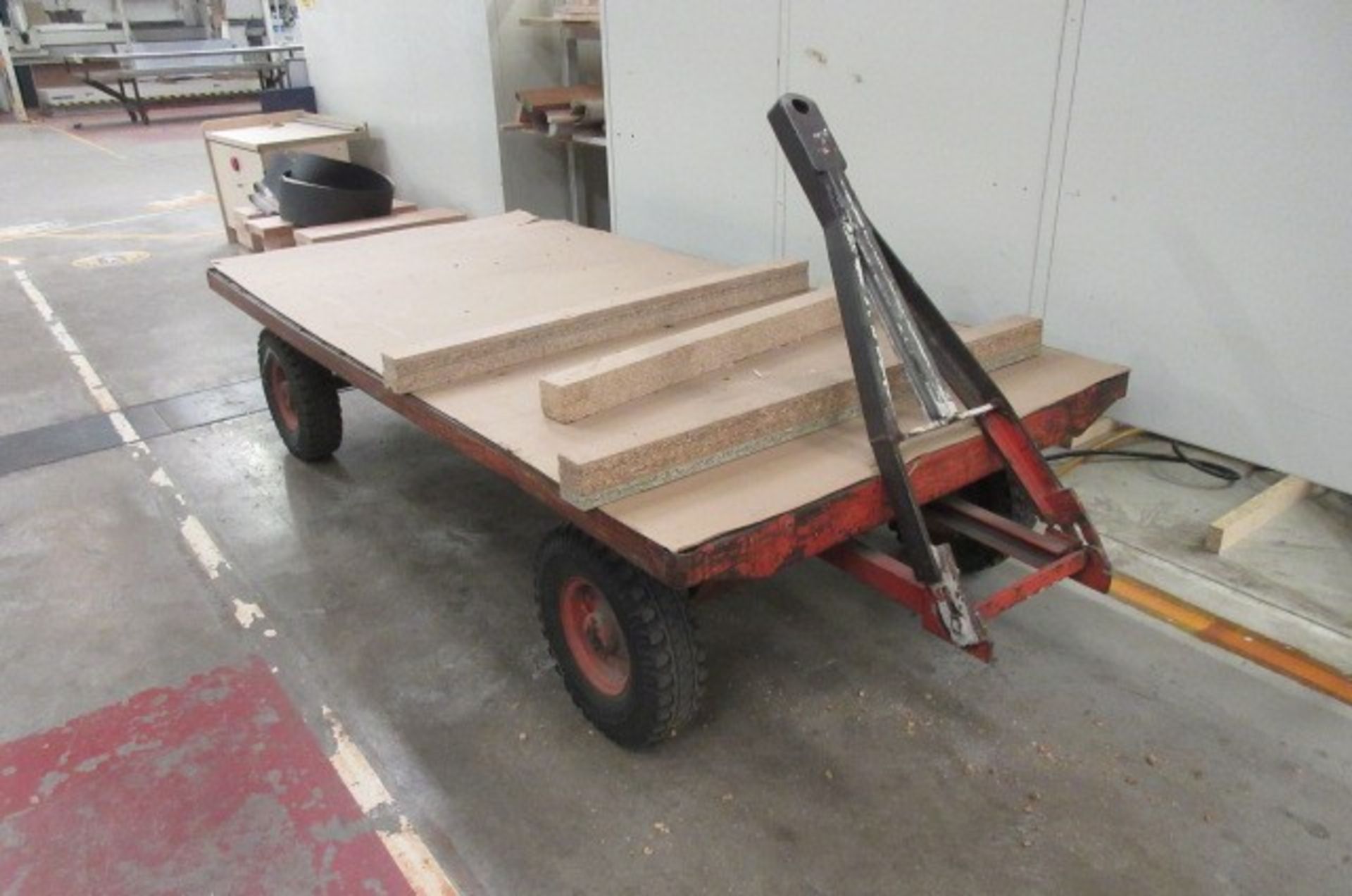 8' x 4' four wheel flat bed trailer with front steer. - Image 2 of 2