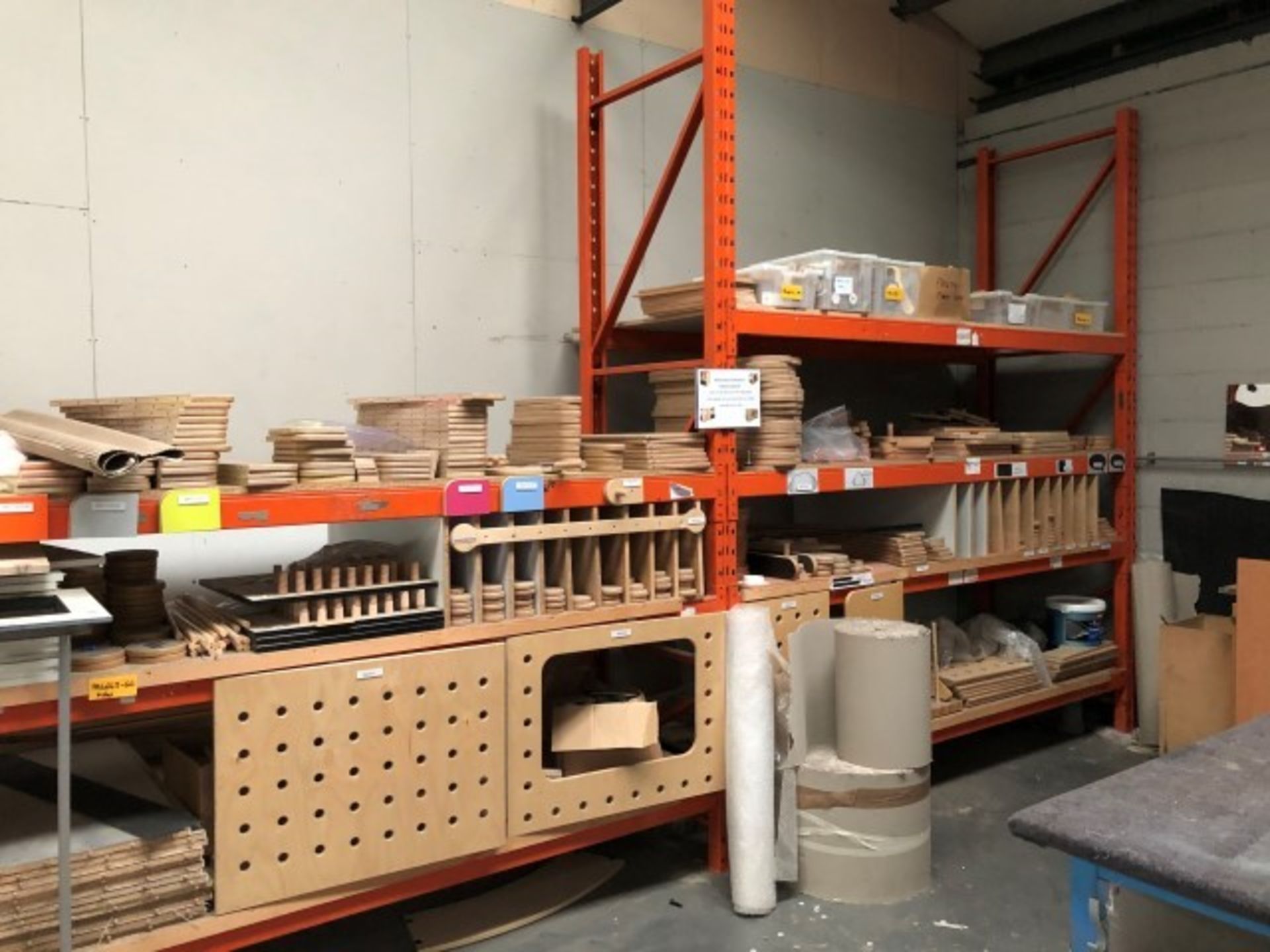 Contents of area (benching, furniture components , cabinets , Trudy components, racking, table tops - Image 11 of 26