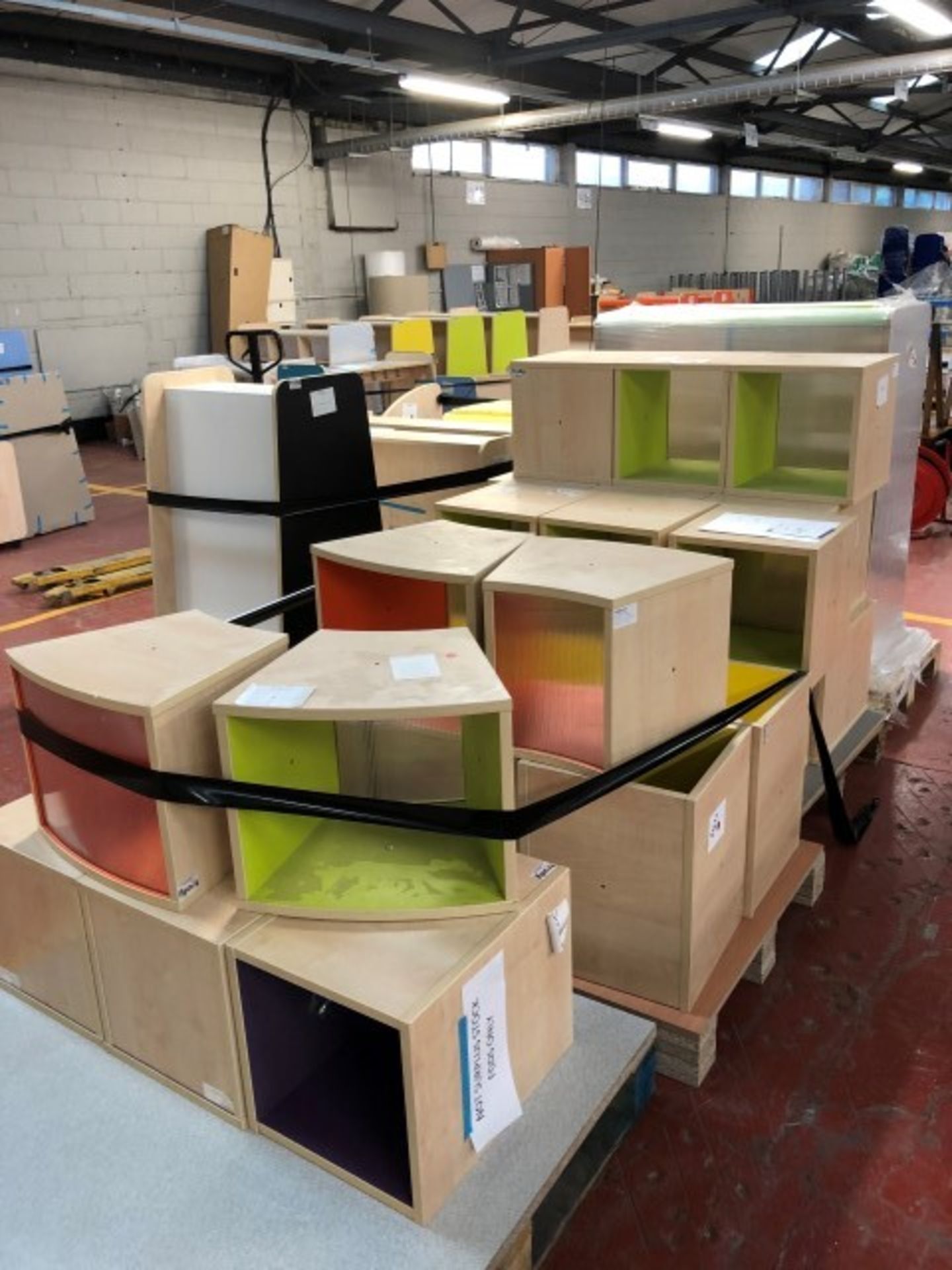 quantity of furniture to include : approx 26 storage boxes various colour