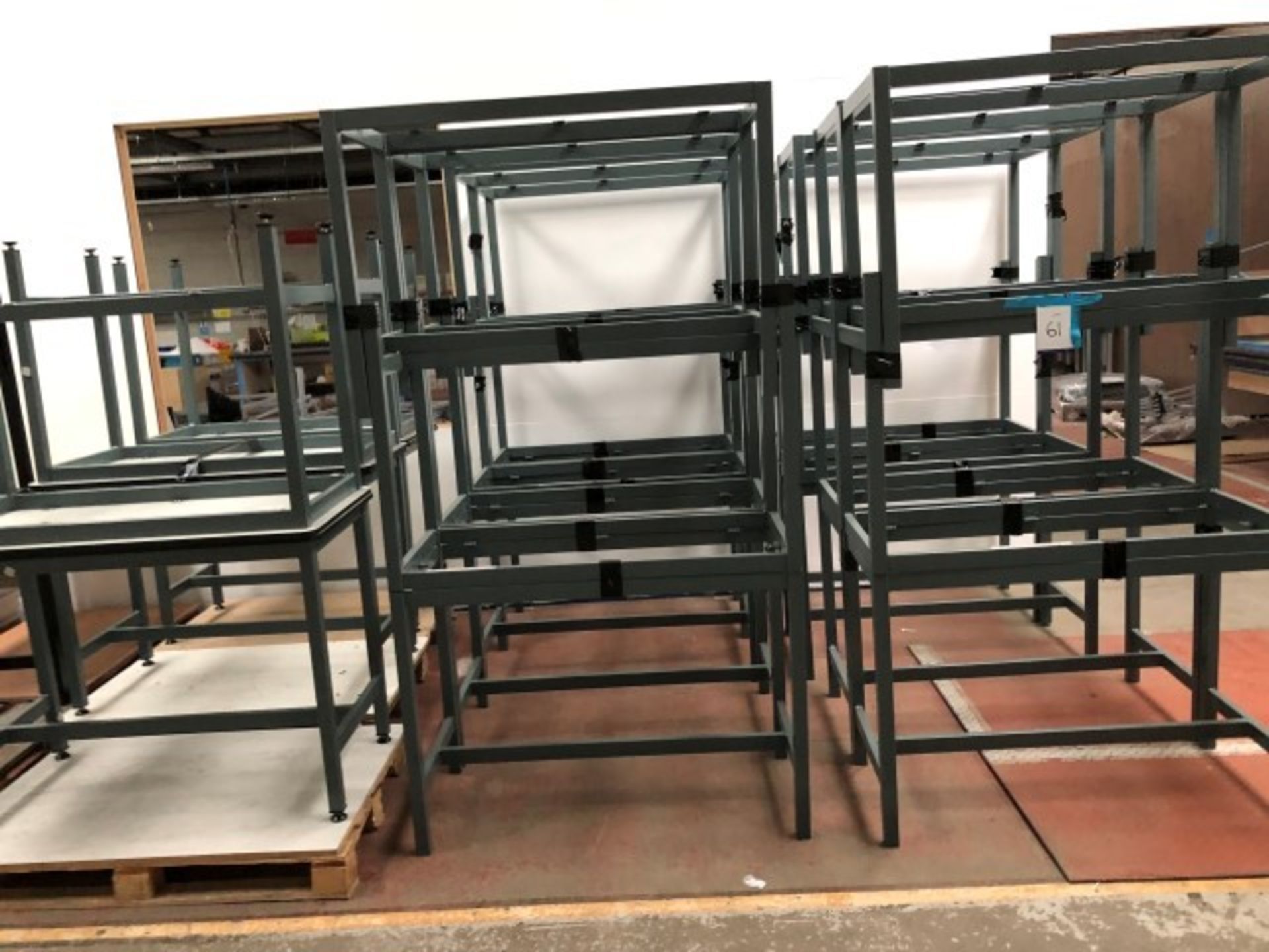 approx 37 table frames ( 1140x540 x790mm ) with 9 table tops