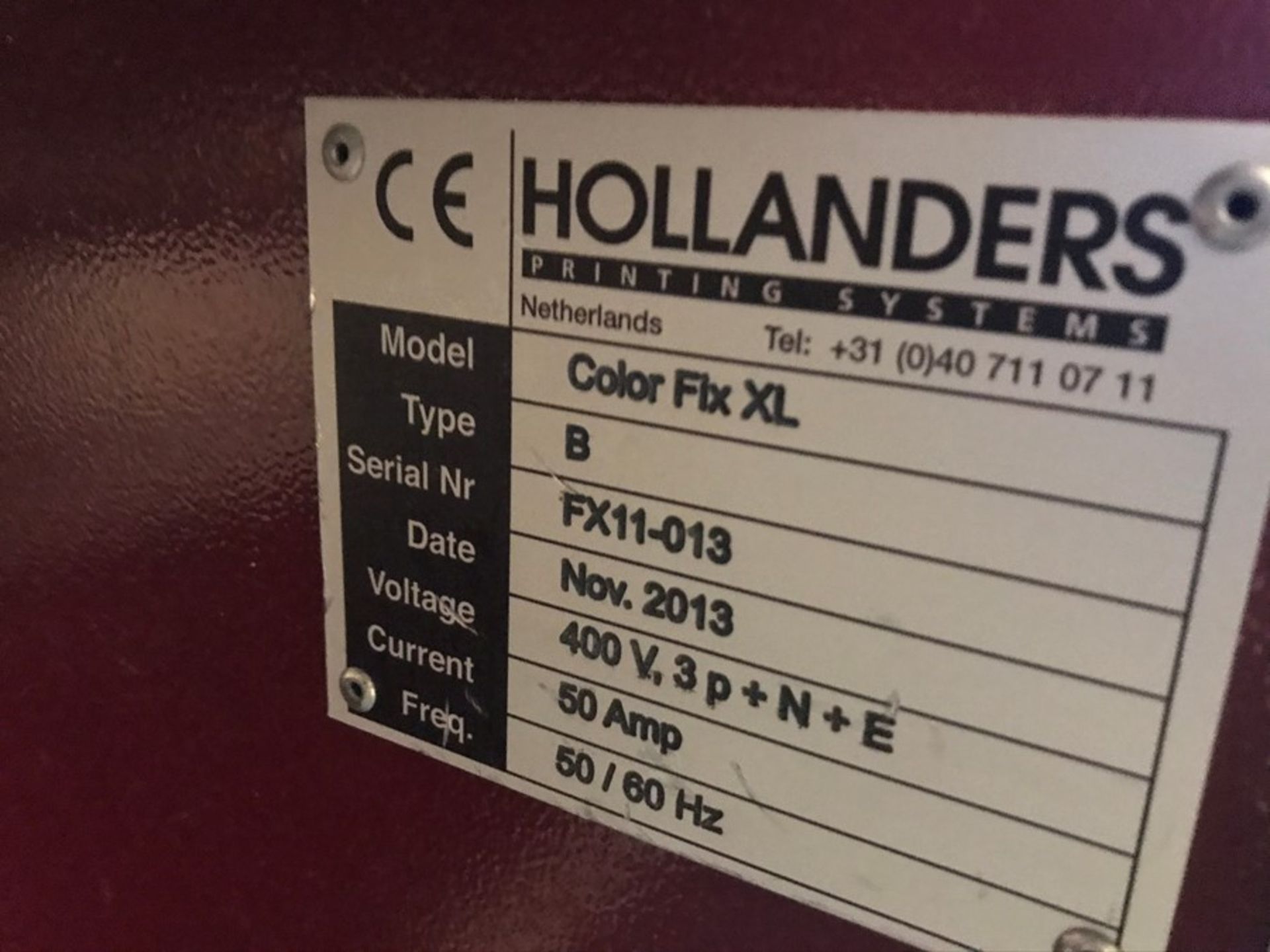 Hollanders Color Fix XL, Type B infrared color fixation machine (2013) - Image 3 of 9