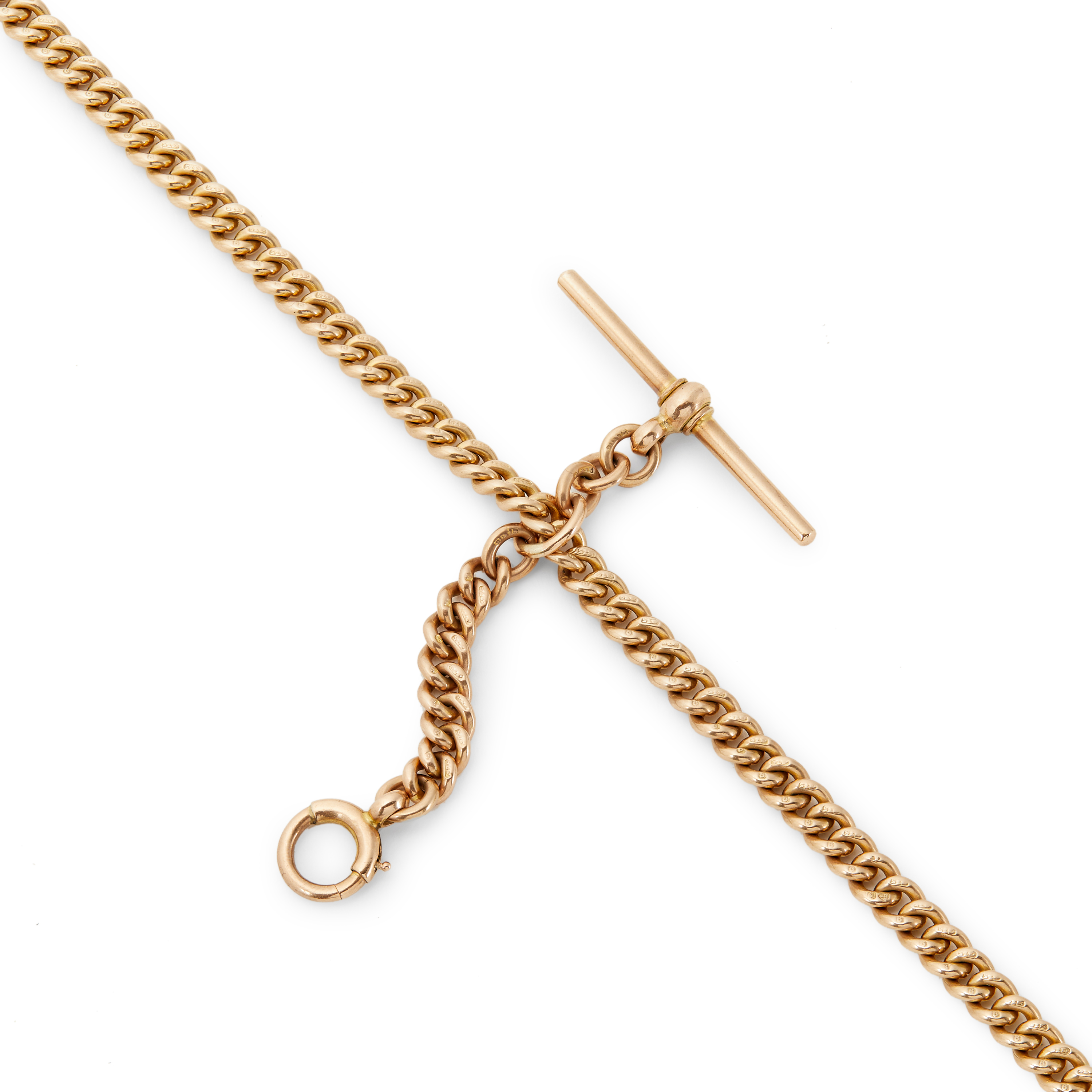 An early 20th century 9ct gold Albert chain.