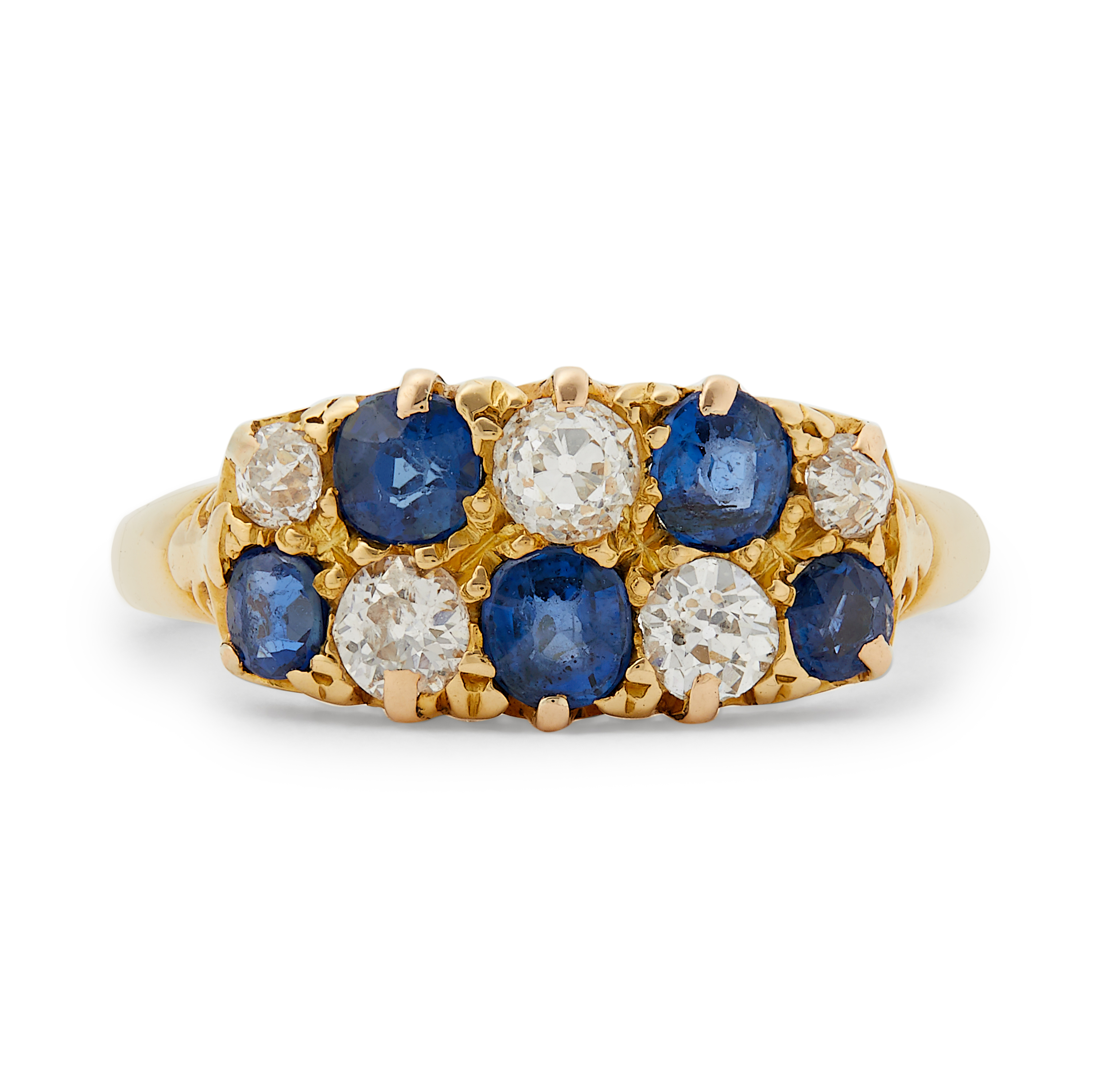 A late Victorian sapphire and diamond ring.