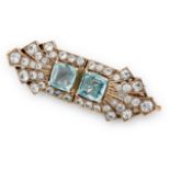 An early 20th century paste double clip brooch.