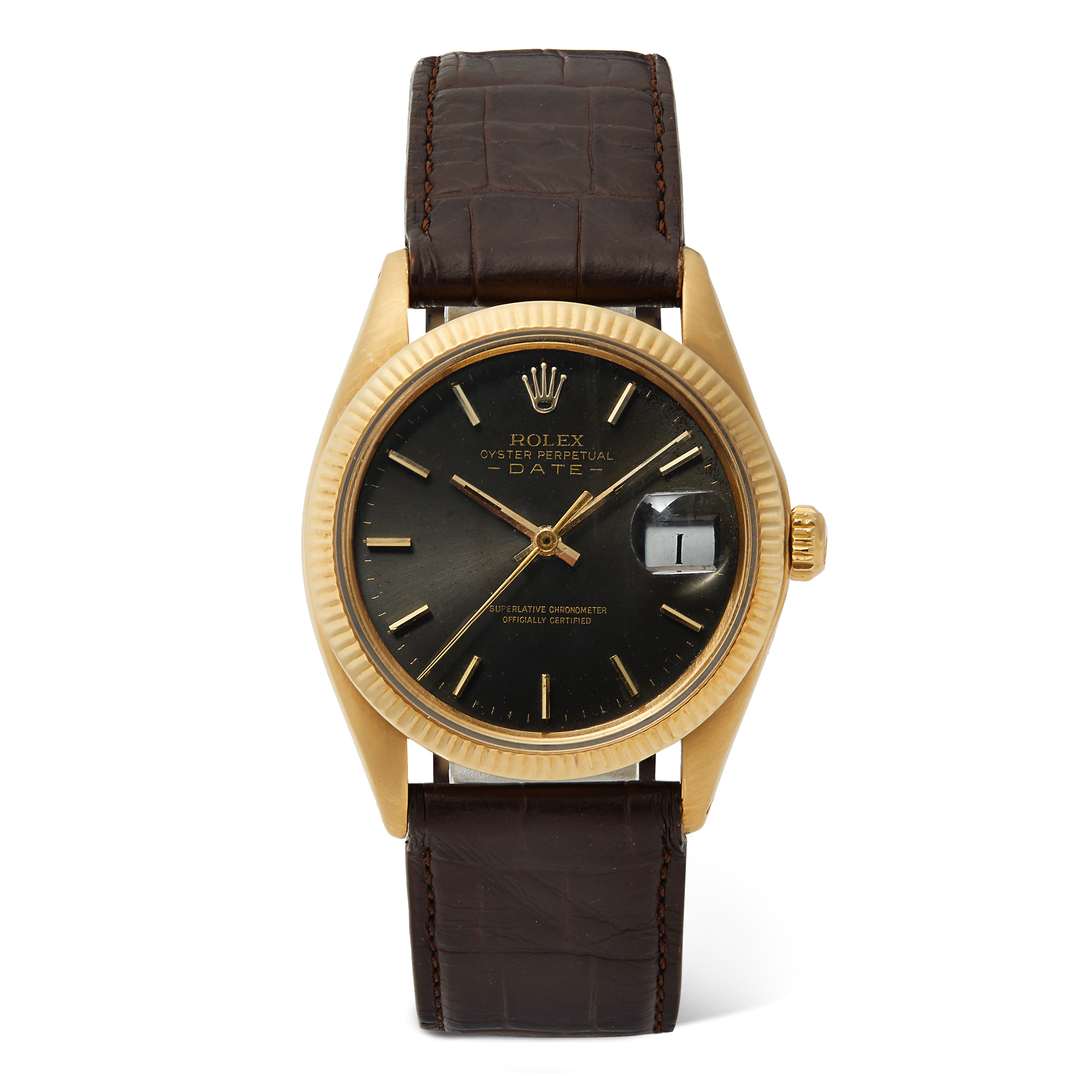 Rolex - an 18ct gold Oyster Perpetual Date wrist watch, circa 1974.